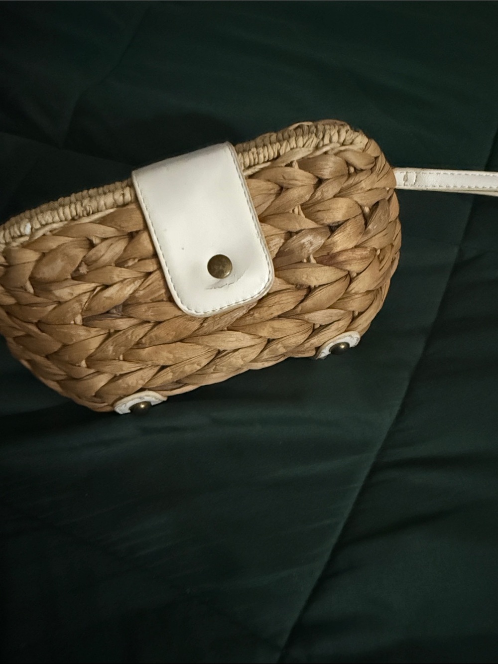 Woven. Straw bag with handle from straw Studios.
